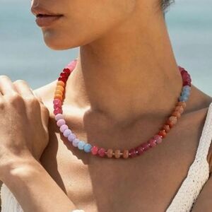 Naked Hanger Rainbow Stone Necklace